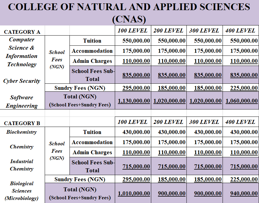 NAS fee structure