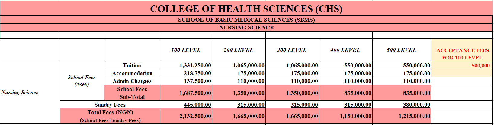Nursing fees
